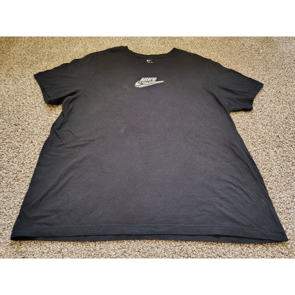 Nike Mens XXL Black Stacked Graphic Logo Short Sleeve Crewneck T-Shirt Tee